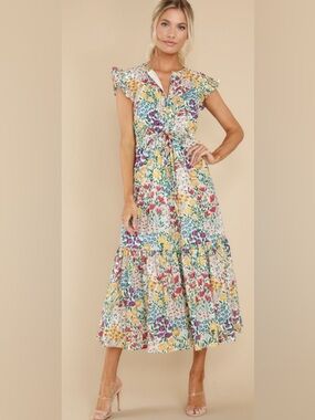 Olivia James the Label Delia Meadow Midi dress size S